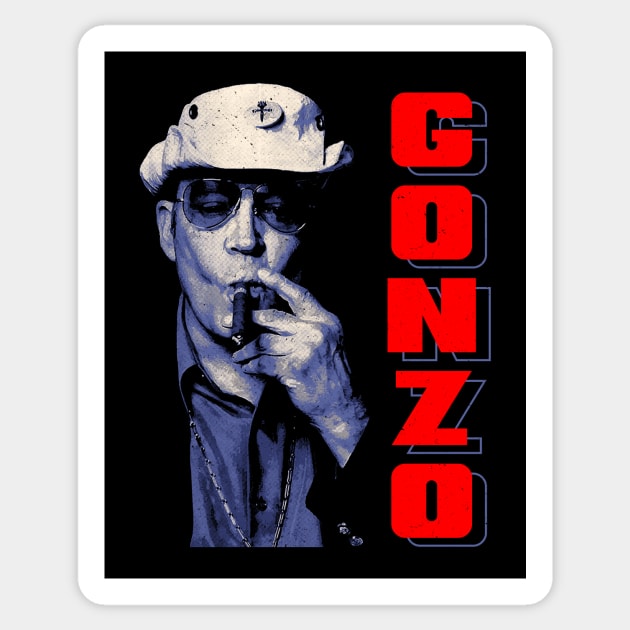 Gonzo Retro Classic Sticker by Hidarsup Bahagiarsa